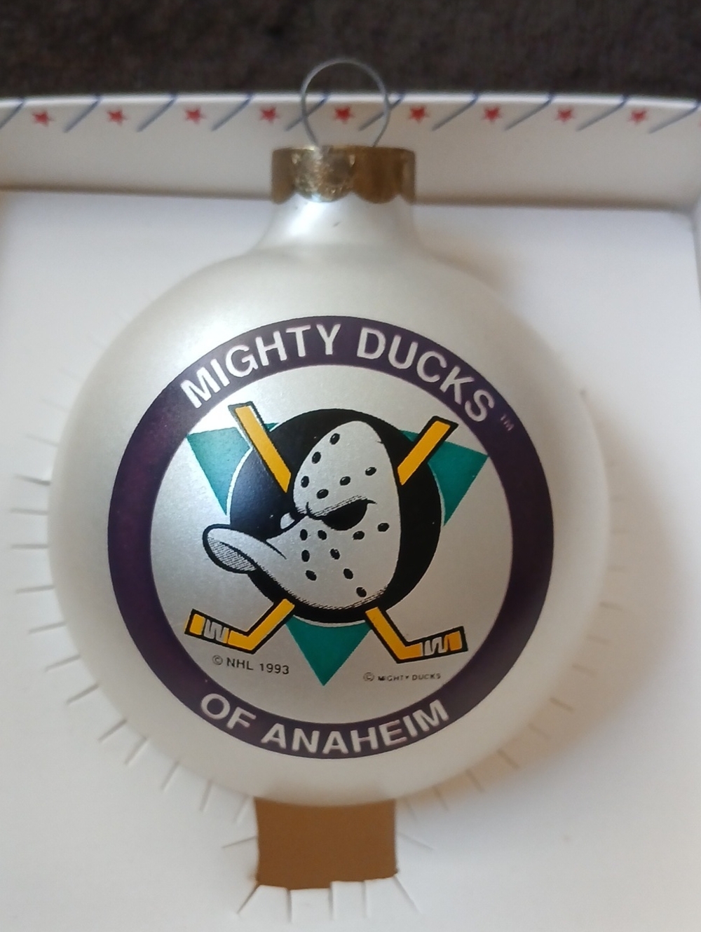 NHL Anaheim Mighty Ducks Christmas Ornament Vintage 1993